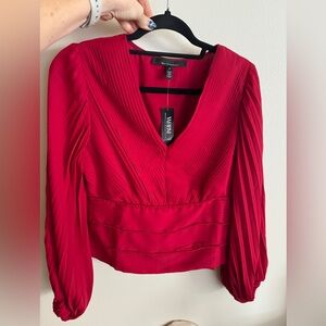 Pintuck long sleeve BB blouse